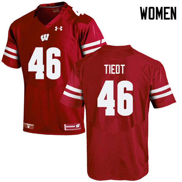 Women #46 Hegeman Tiedt Wisconsin Badgers College Football Jerseys Sale-Red - Click Image to Close